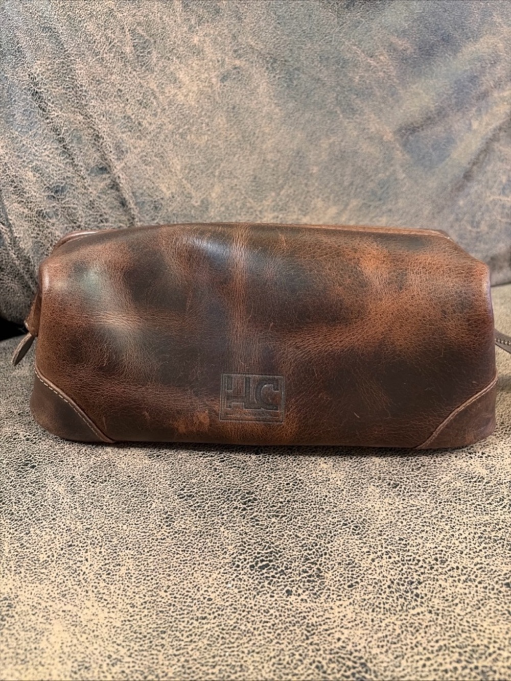 HLC Leather Toiletry Bag for Men Best Gift Premium Genuine